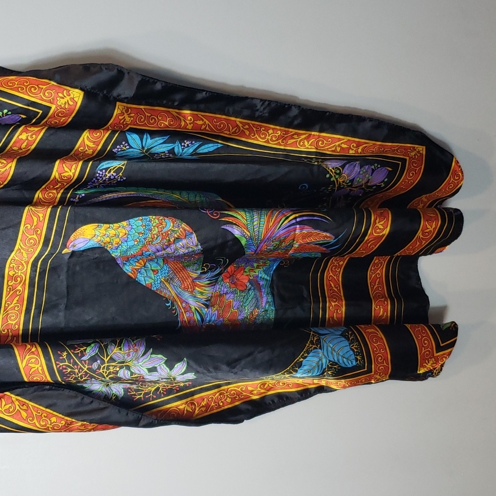Winlar Kaftan Satin Peacock Print Resort Luxury - Picture 6 of 9